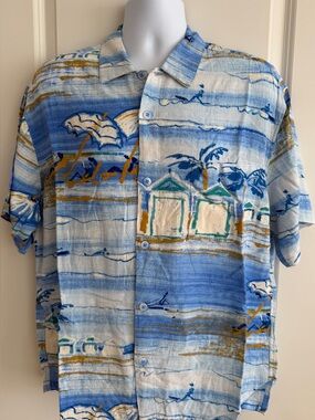 Jams World Men’s Hawaiian Aloha Short-Sleeve Shirt, L, “Mist”, Great Cond.
